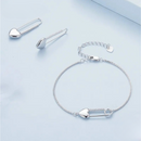 CONJUNTO 2 PEÇAS PULSEIRA E BRINCO PRATAS 925