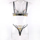 CONJUNTO BIA 2 PEÇAS SUTIÃ + CALCINHA RENDA FLORAL