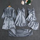 KIT 5 PEÇAS DE PIJAMA EM SEDA