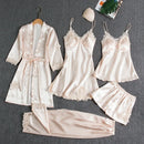 KIT 5 PEÇAS DE PIJAMA EM SEDA